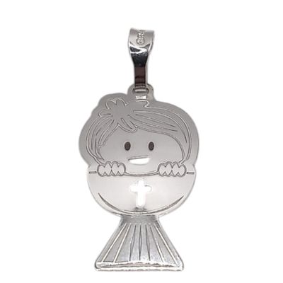 DIJE LASER PRIMERA COMUNION  3 CM  PLATA .925
