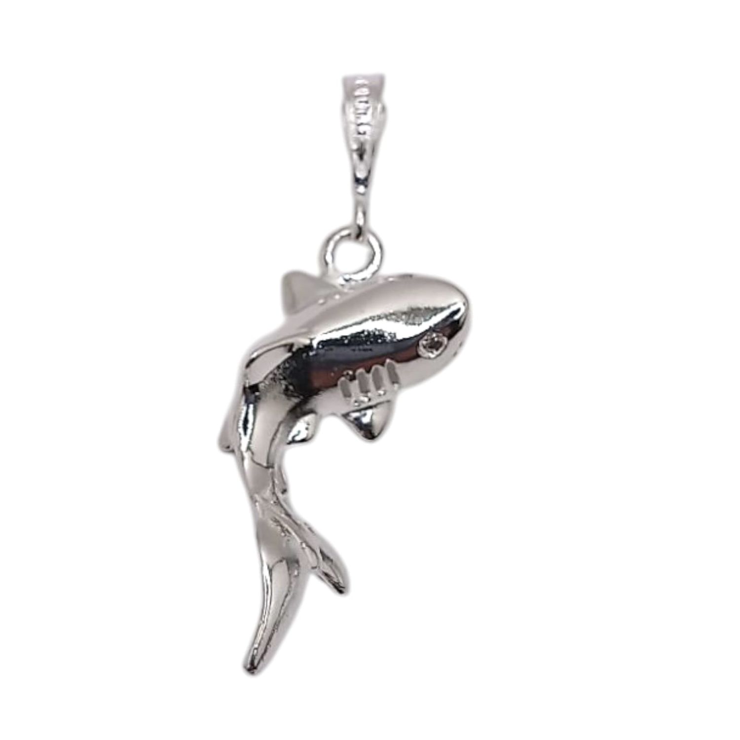 DIJE TIBURON 4.5 CM LARGO TOTAL PLATA .925