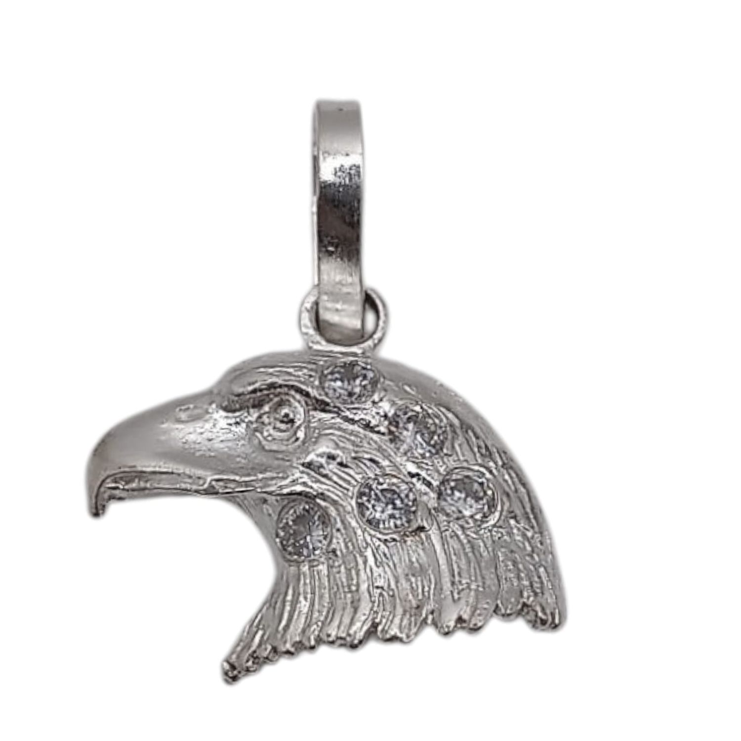 DIJE CABEZA DE AGUILA CON CZ 2 CM PLATA .925