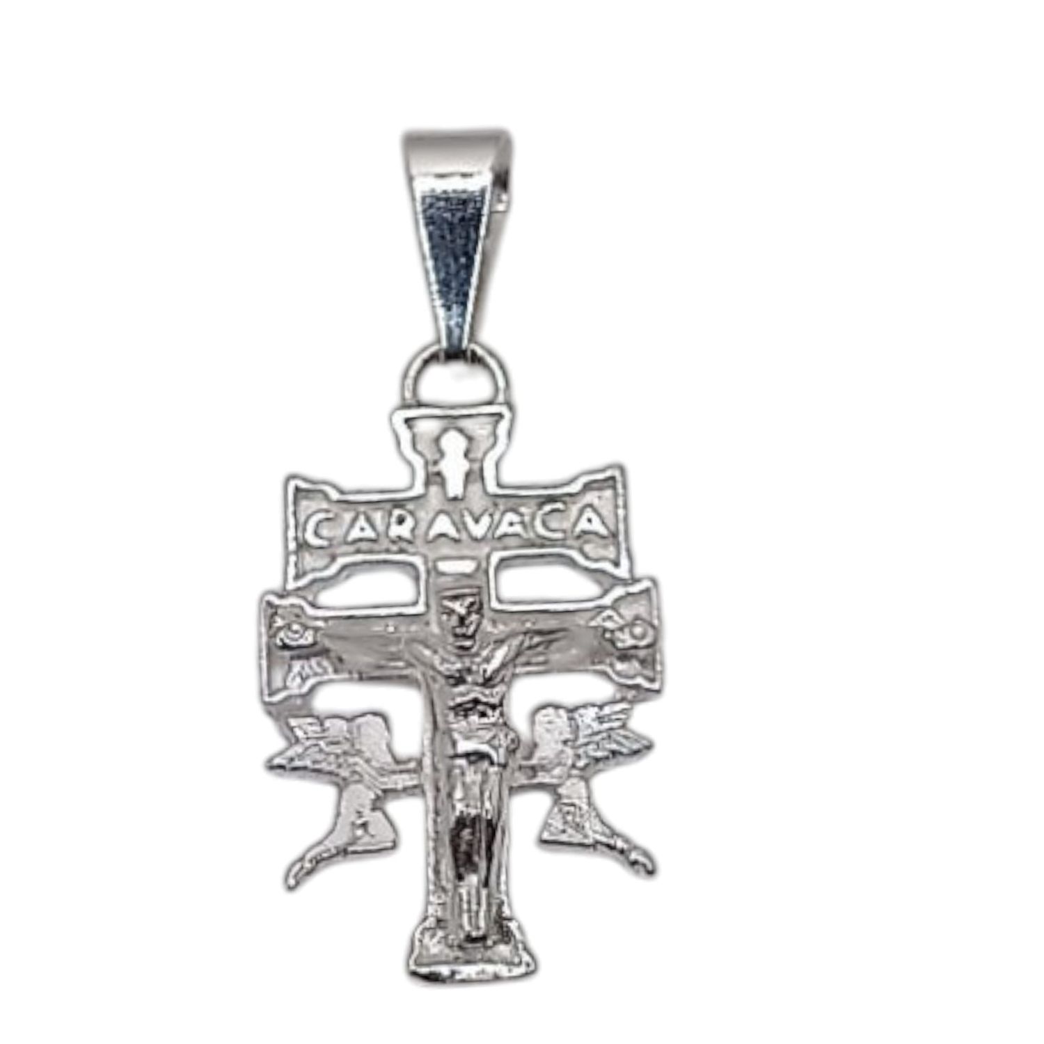 DIJE  CRUZ CARAVACA 2.5 CM PLATA .925