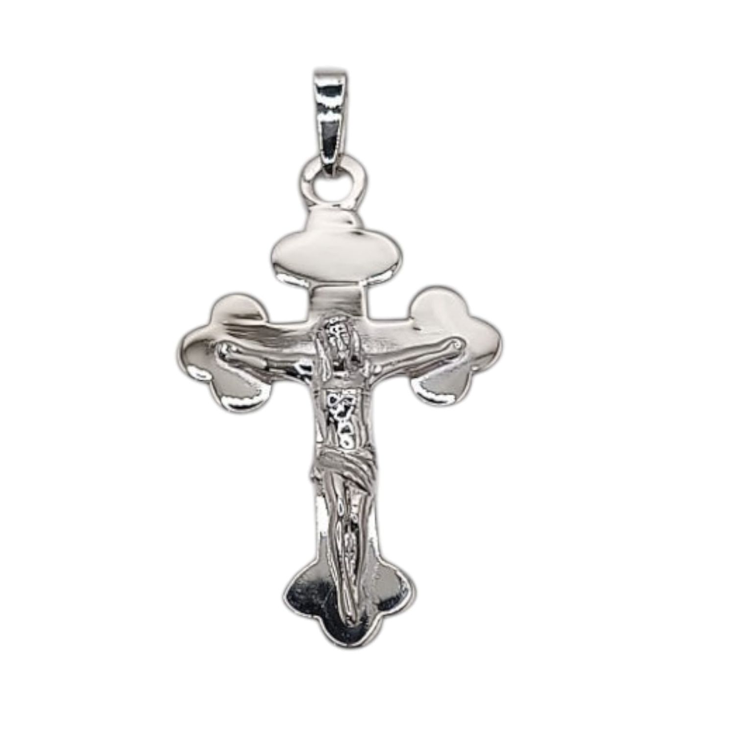 DIJE CRUZ CON CRISTO 4 CM PLATA .925