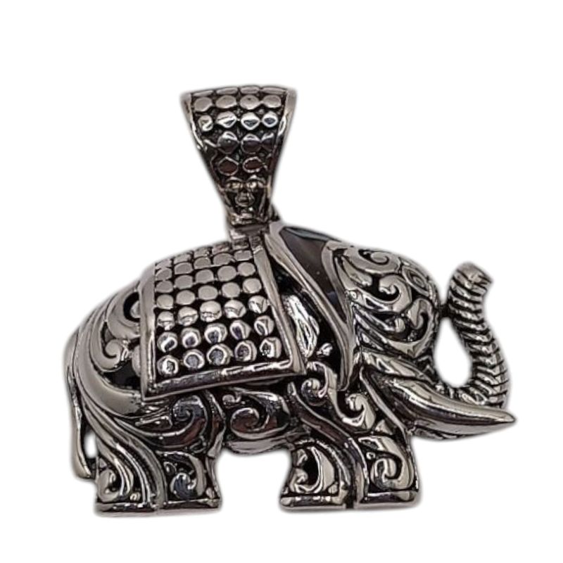 DIJE ELEFANTE OXI CALADO 3 CM LARGO, 3 CM ANCHO, PLATA .925
