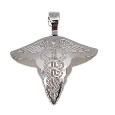 DIJE SIMBOLO MEDICO LASER 2.5 X 2.5 CM, PLATA .925