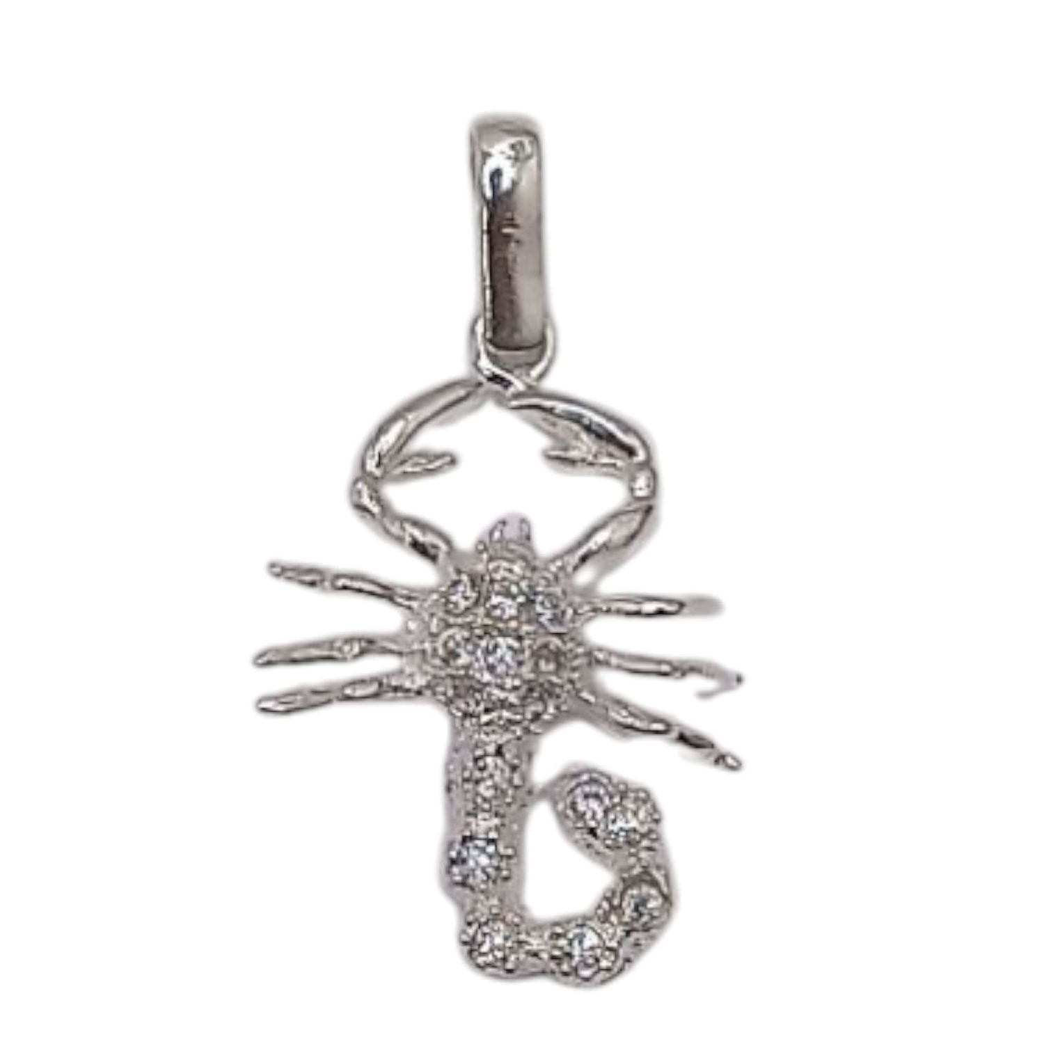 DIJE ALACRAN CON CZ 2.5 CM PLATA .925