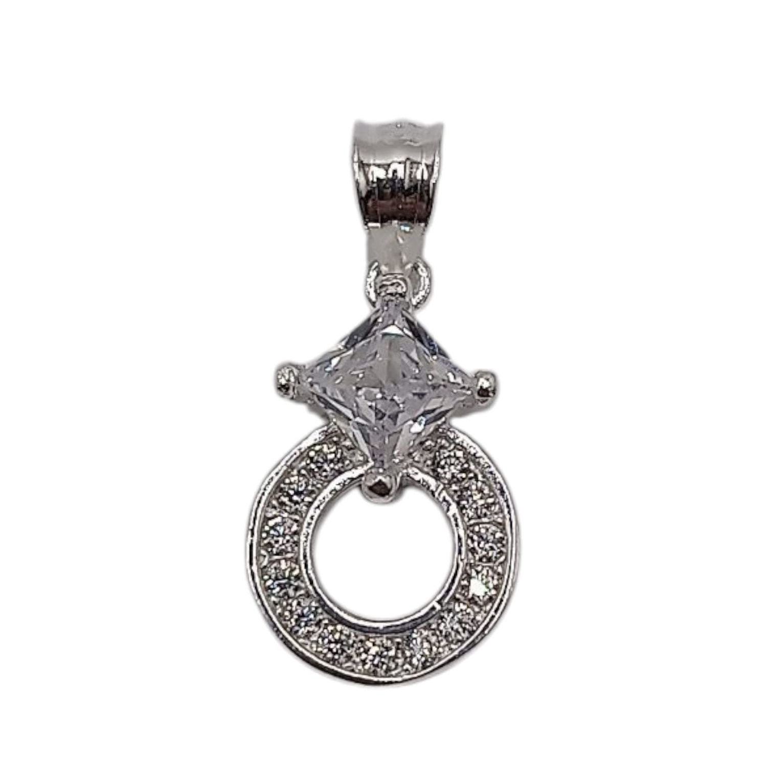 Dije Fancy con micropave. 1.8 cm. de largo. PLATA .925