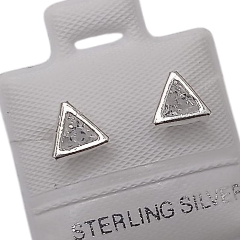 BROQUEL TRIANGULO CZ BCA PLATA .925