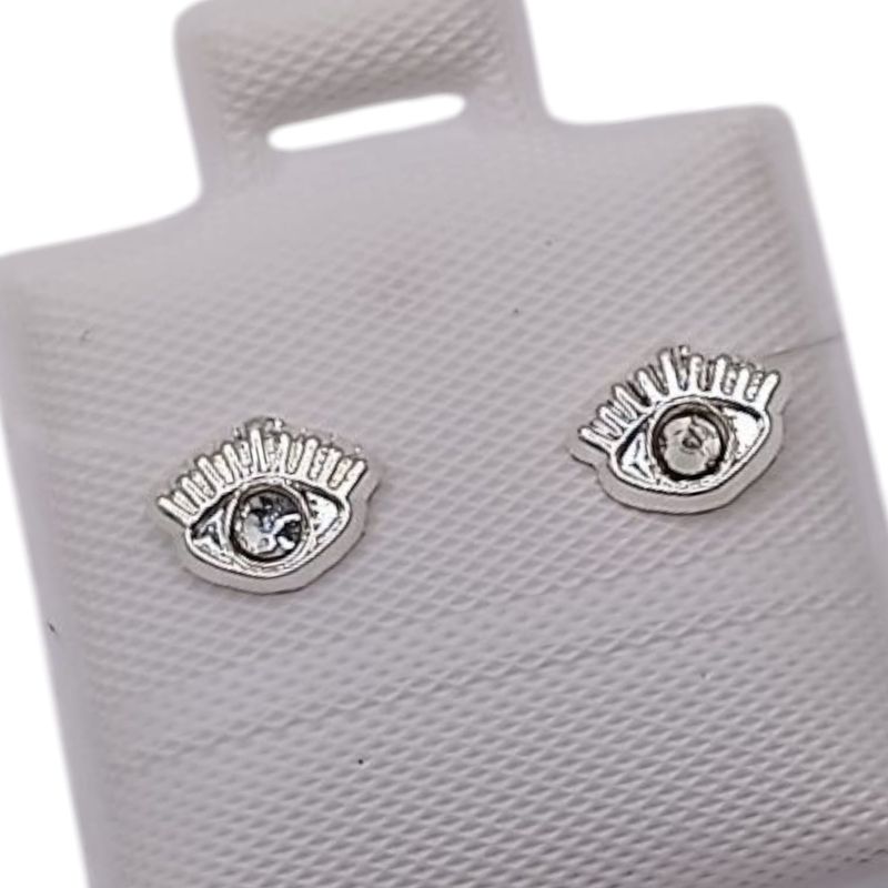 BROQUEL OJITO BLANCO  BROCHE BOLITA PLATA .925