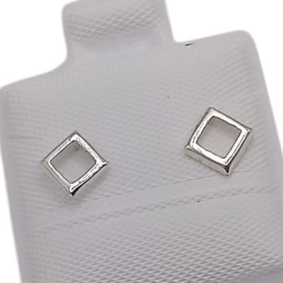 BROQUEL CUADRO, BROCHE BOLITA PLATA .925