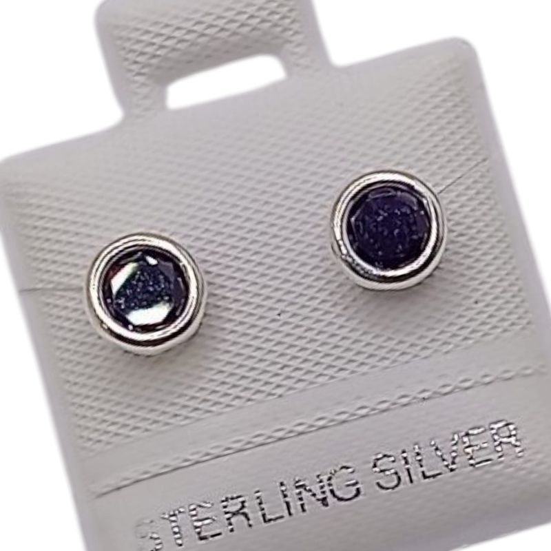 BROQUEL BISEL RECTO CZ MORADA 5 MM   PLATA .925