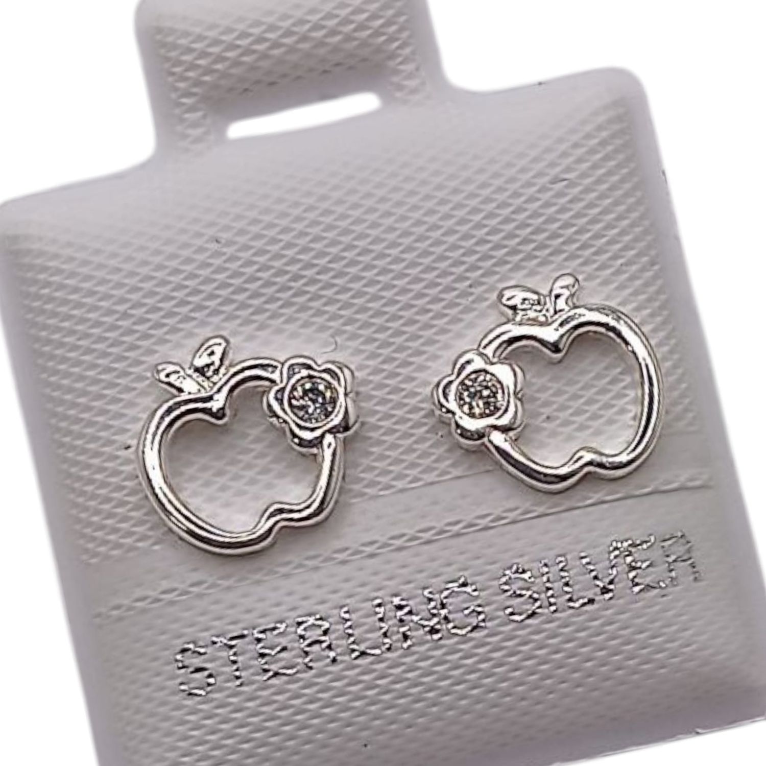 BROQUEL  MANZANITA CON CZ BROCHE MARIPOSA, PLATA .925