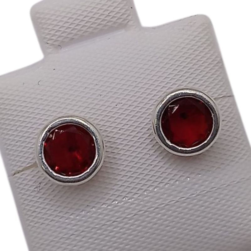 BROQUEL BISELADO REDONDO 6MM BROCHE BOLITA PLATA .925
