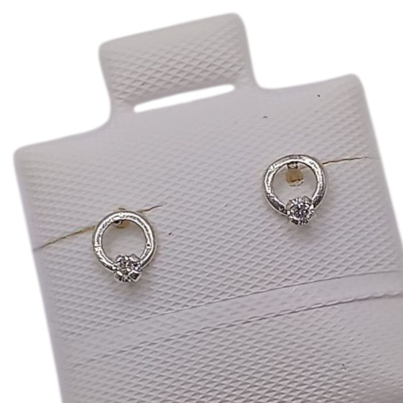 BROQUEL MINI ARO CON CZ PLATA .925