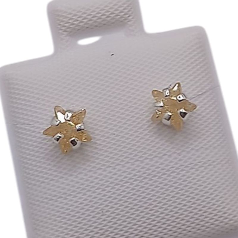 BROQUEL ESTRELLA ICE  5 MM  AMBAR  PLATA .925