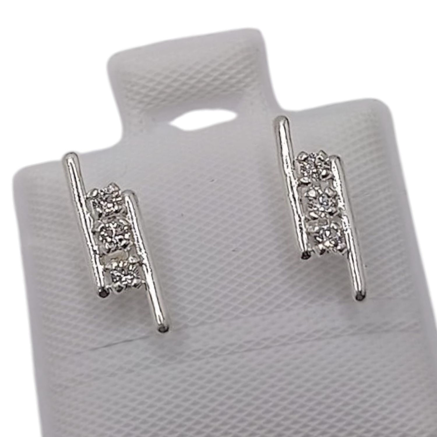 BROQUEL BARRA CON CZ PLATA .925
