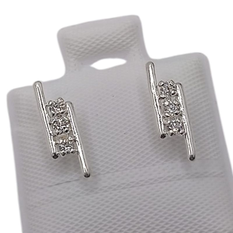 BROQUEL BARRA CON CZ PLATA .925