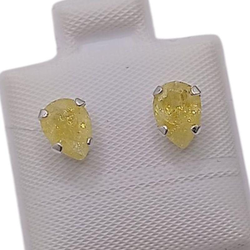 BROQUEL GOTA ICE  5 MM  -Amarillo PLATA .925