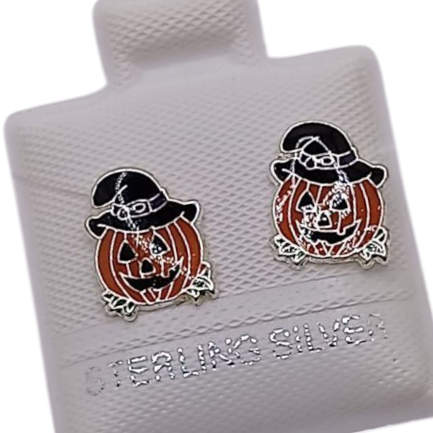 BROQUEL CALABAZA BRUJA ESMALTADA PLATA .925