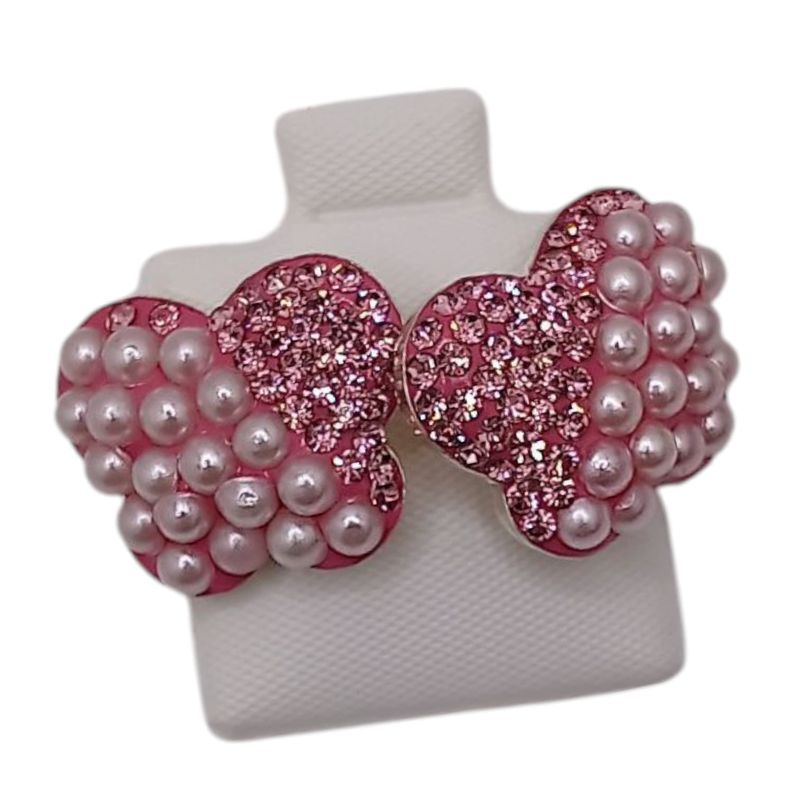 BROQUEL MARIPOSA ROSA PLATA .925