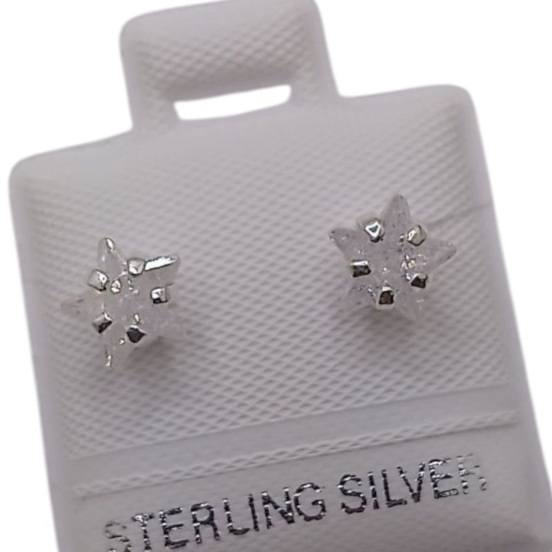 BROQUEL ESTRELLA ICE 6 MM  PLATA .925