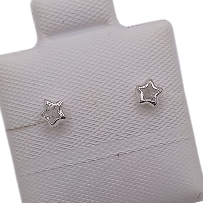 BROQUEL BISELADO ESTRELLA 3 MM CZ BCA PLATA .925