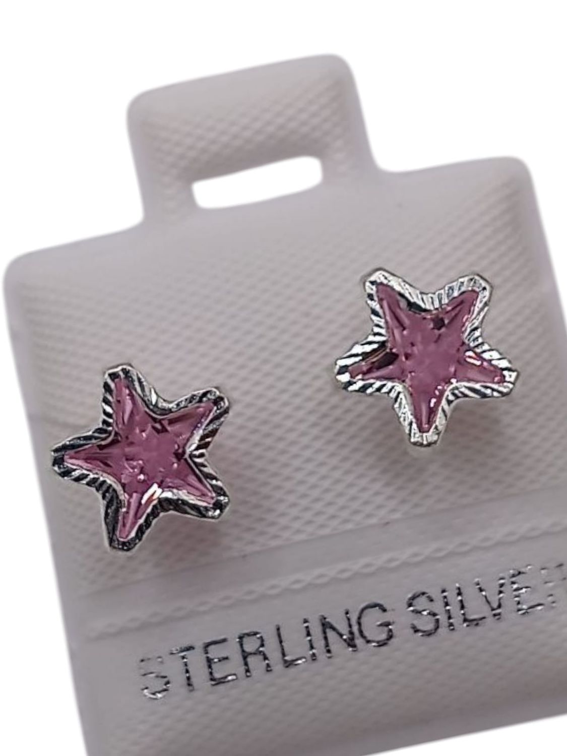 BROQUEL ESTRELLA BISELADA CZ ROSA