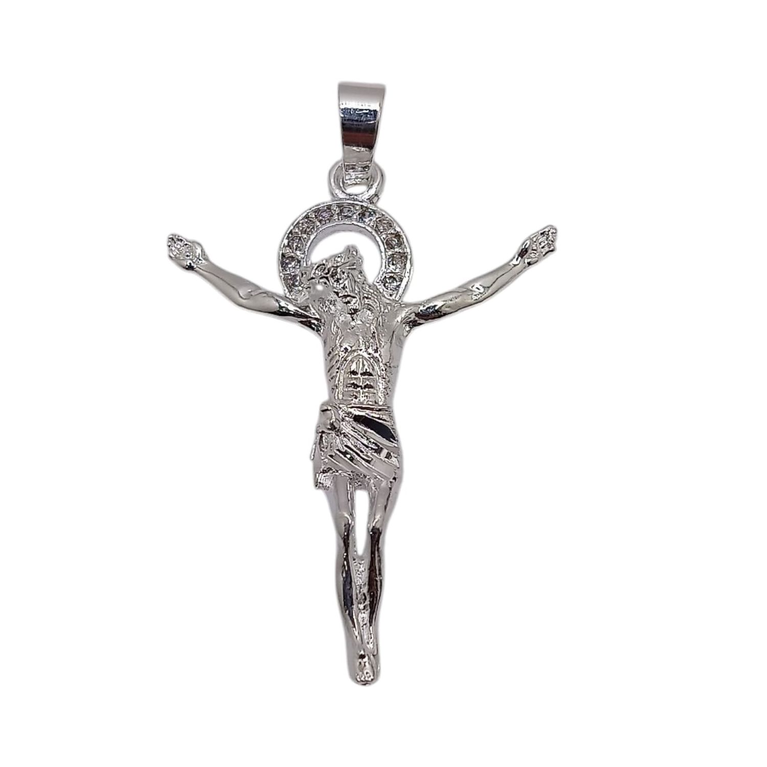 CRISTO 4.5 CM LARGO PLATA .925