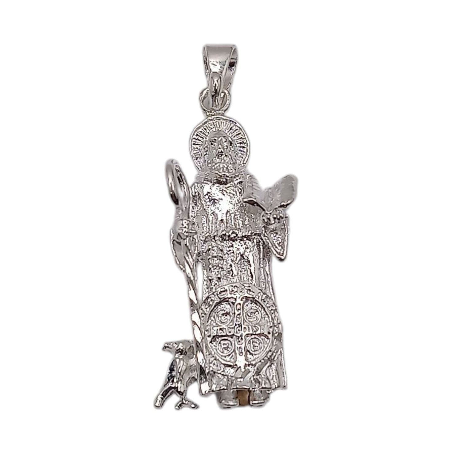 DIJE SAN BENITO 3.5 CM PLATA .925
