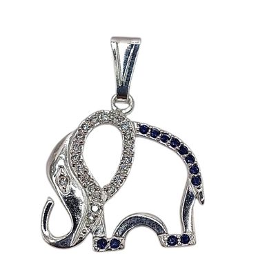 DIJE ELEFANTE CON MICROPAVE 2.5  CM  PLATA .925