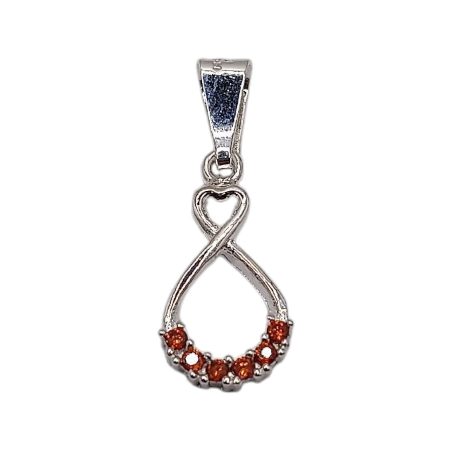 DIJE MICROPAVE GOTA  CZ NARANJA 1.5 CM PLATA .925