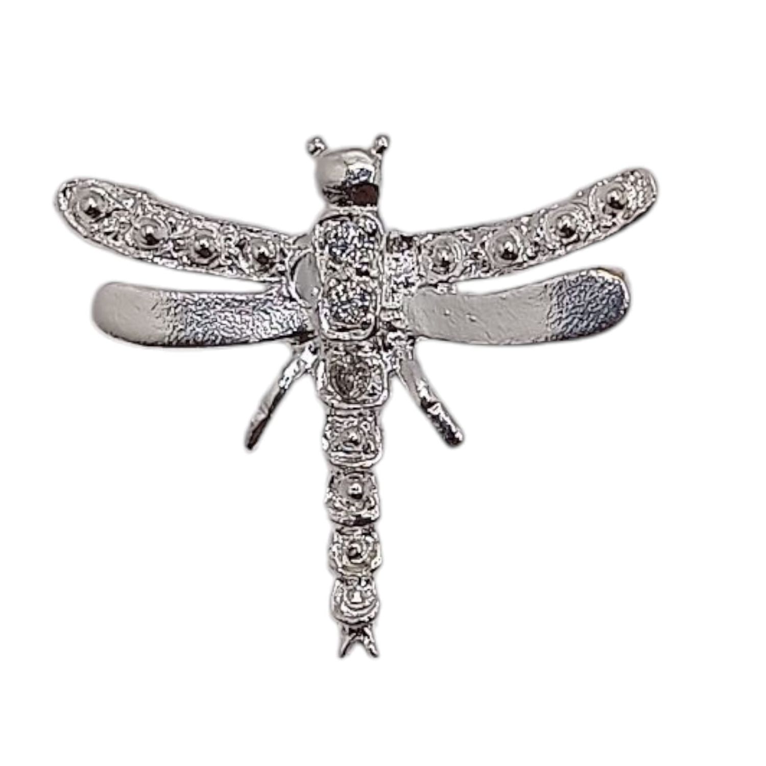 Dije Libelula con circonias, 2.5 cm. de largo  PLATA .925