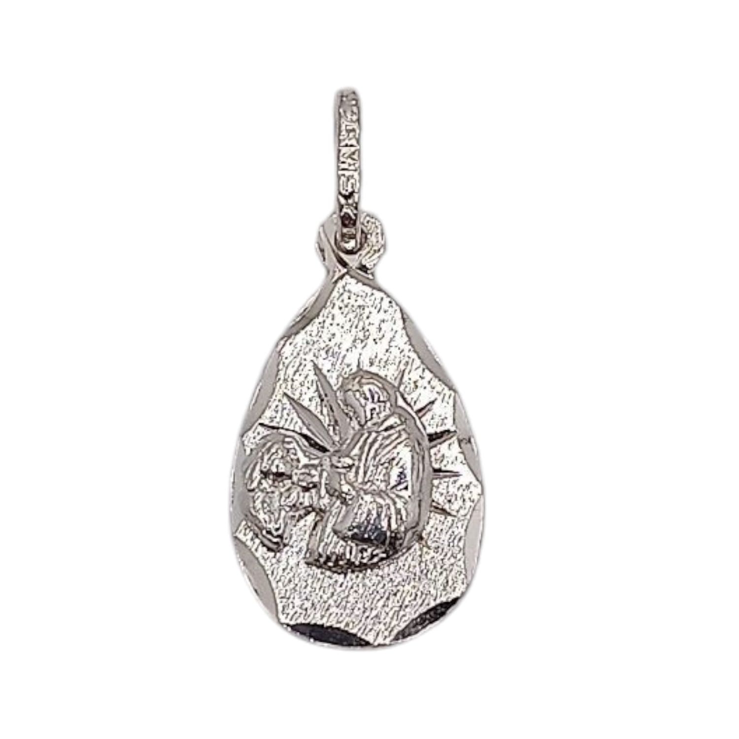 MEDALLA PRIMERA COMUNION DIAMANTADA 2 CM  2  PLATA .925