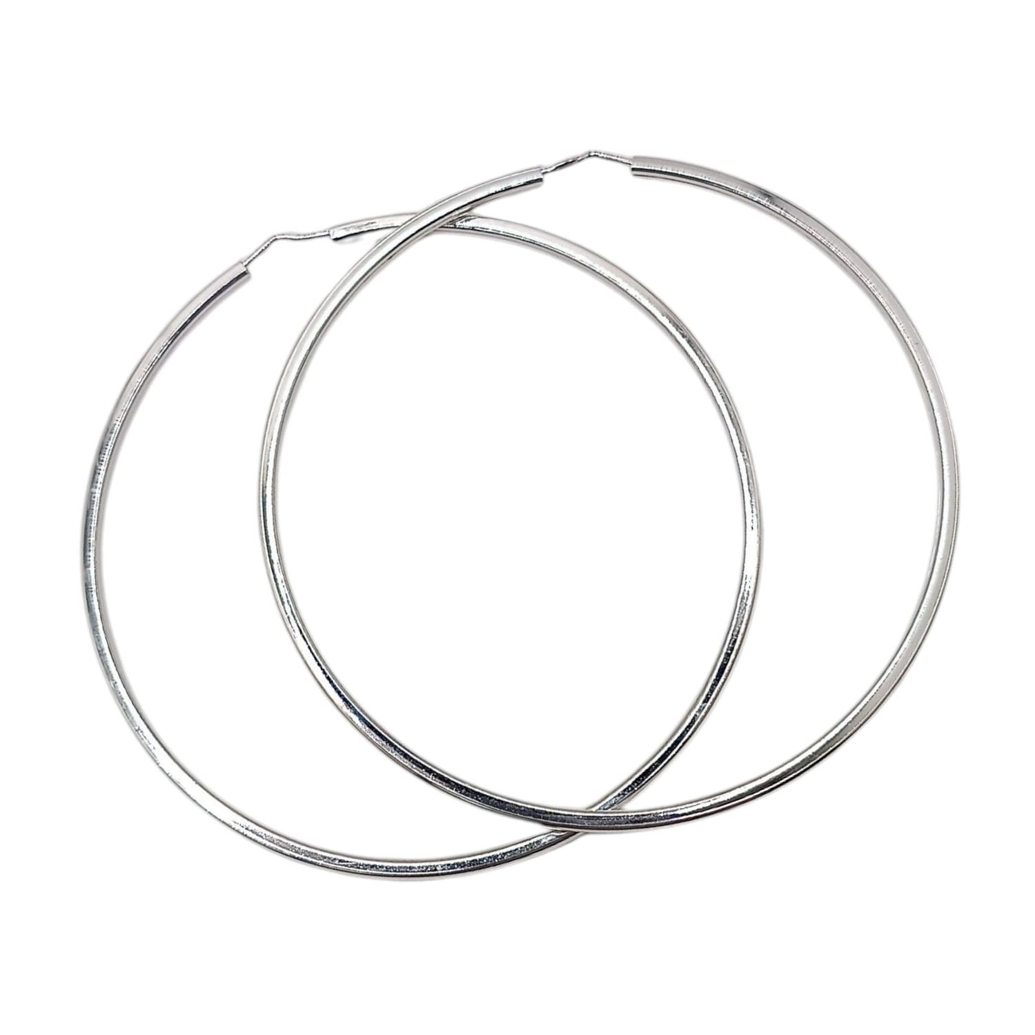 ARRACADA TUBO LISA SUPER PULIDA 7 CM   PLATA .925