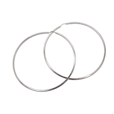 ARRACADA TUBO LISA SUPER PULIDA, 5.5 CM PLATA.925