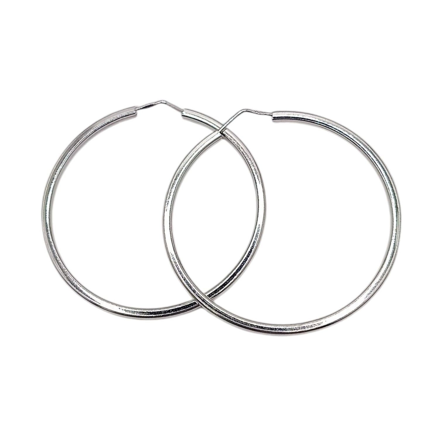 ARRACADA TUBO LISA SUPER PULIDA, 4.5 CM PLATA .925