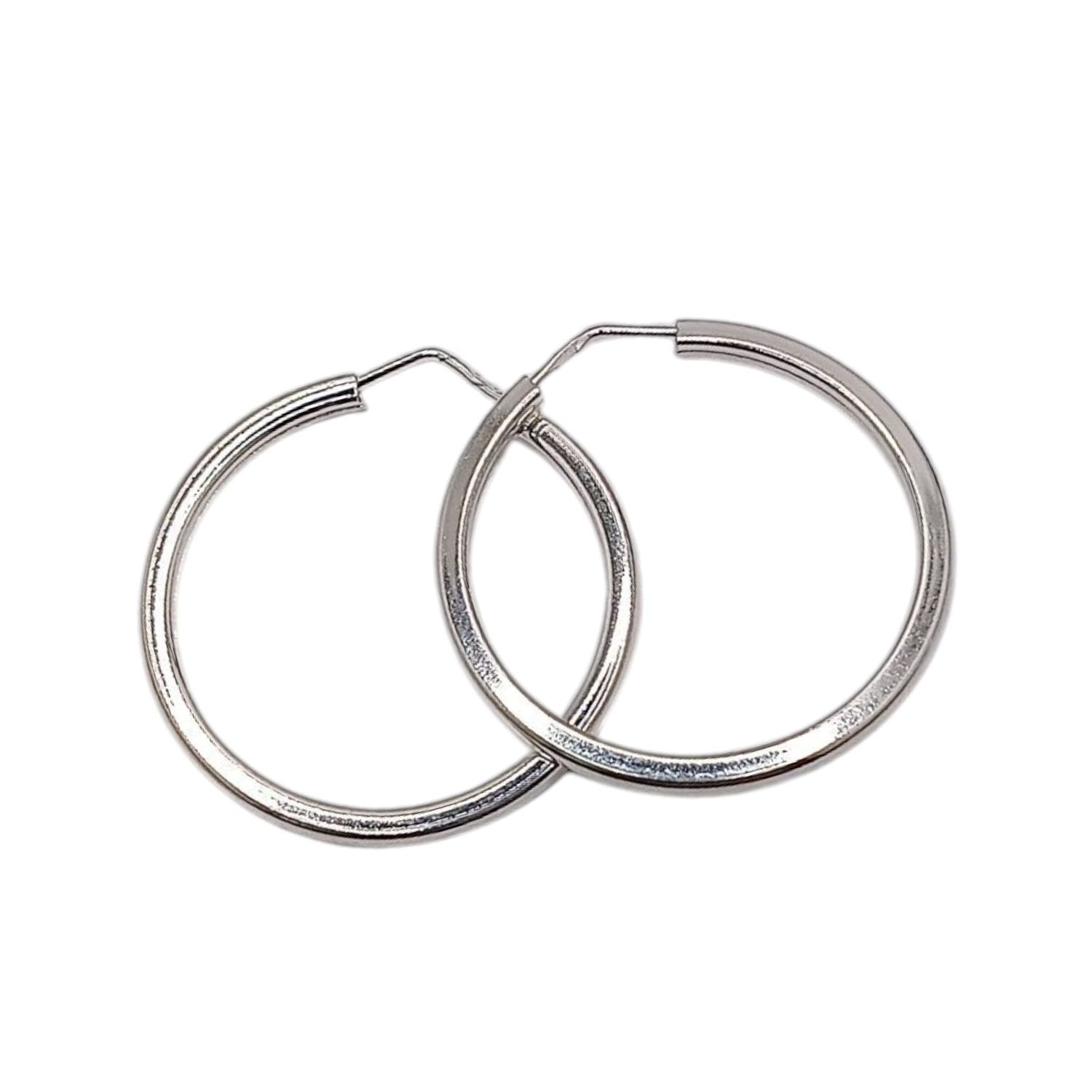 ARRACADA TUBO LISA SUPER PULIDA 3 CM PLATA .925