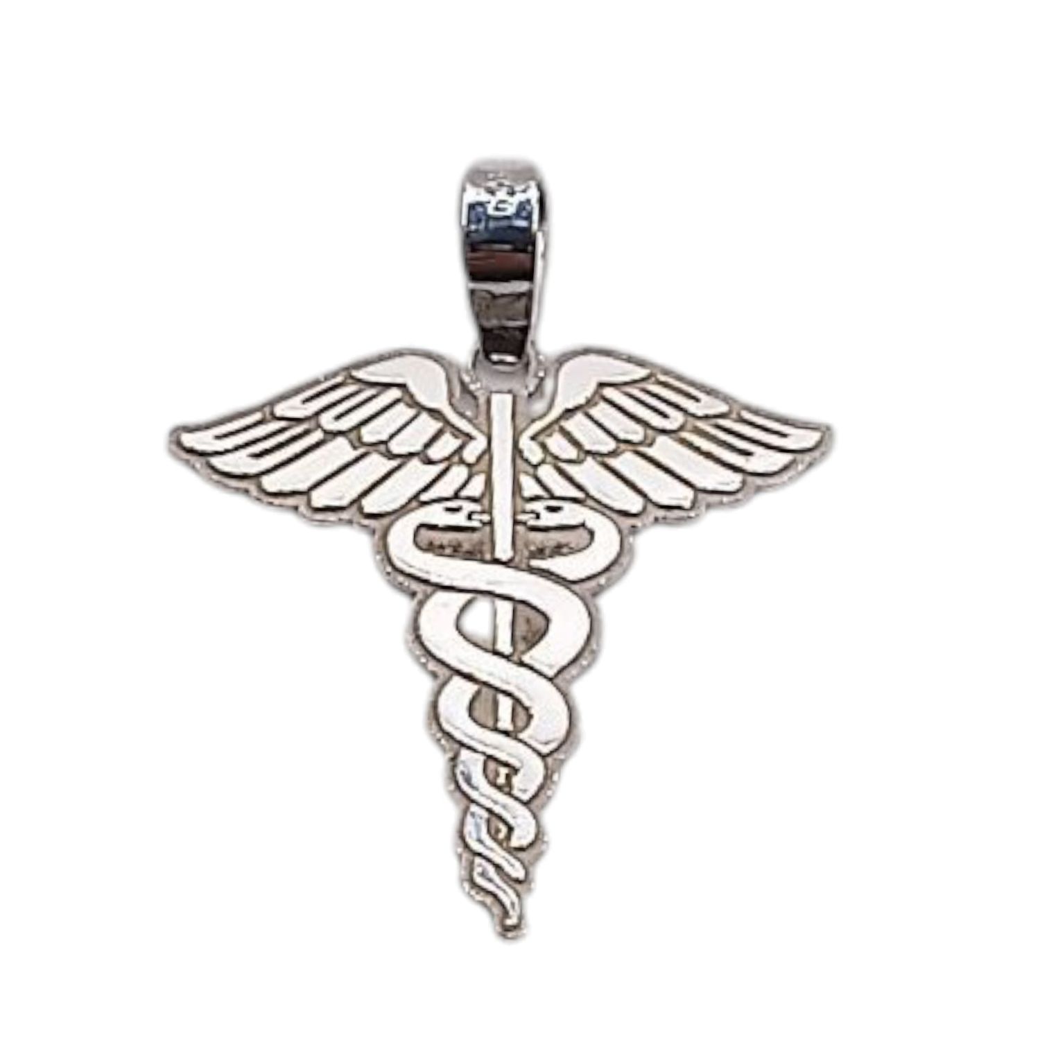 DIJE SIMBOLO MEDICO, EN  LASER, 2 CM PLATA .925