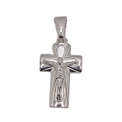 DIJE CRUZ CRISTO  ULTRA BRILLO  2  CM   PLATA .925