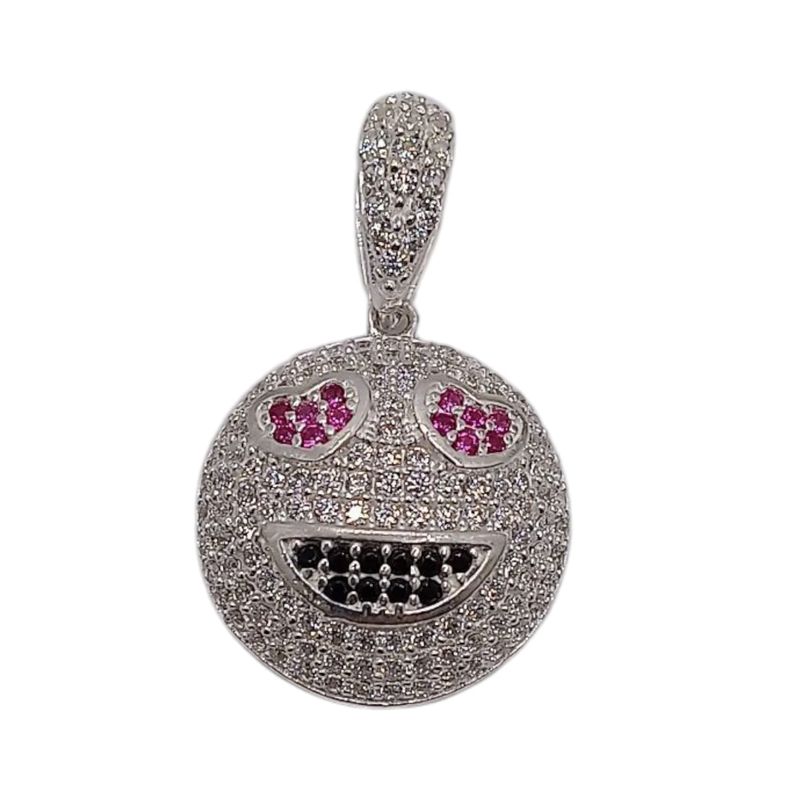 DIJE CARITA 3 CM LARGO TOTAL, PLATA .925