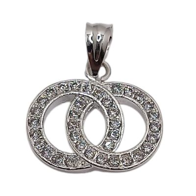 DIJE AROS MICROPAVE  1.8 CM ANCHO PLATA .925