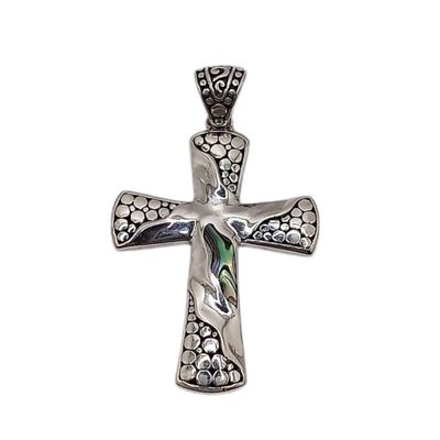 DIJE CRUZ OXY FANCY 5 CM CON ASA, PLATA .925