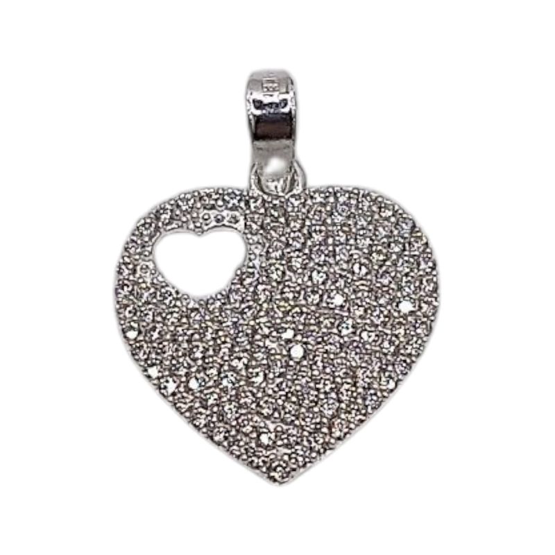 DIJE CORAZON CON CZ 2 CM PLATA .925