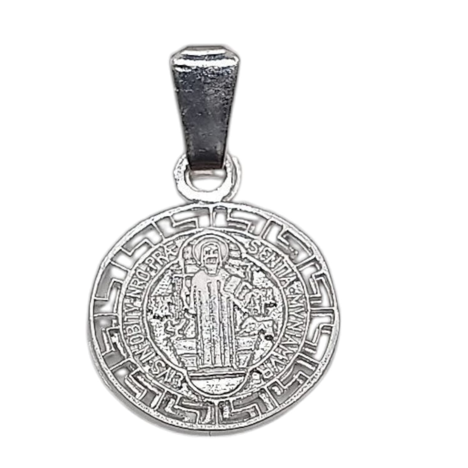 MEDALLA SAN BENITO CH 2 CM  PLATA .925