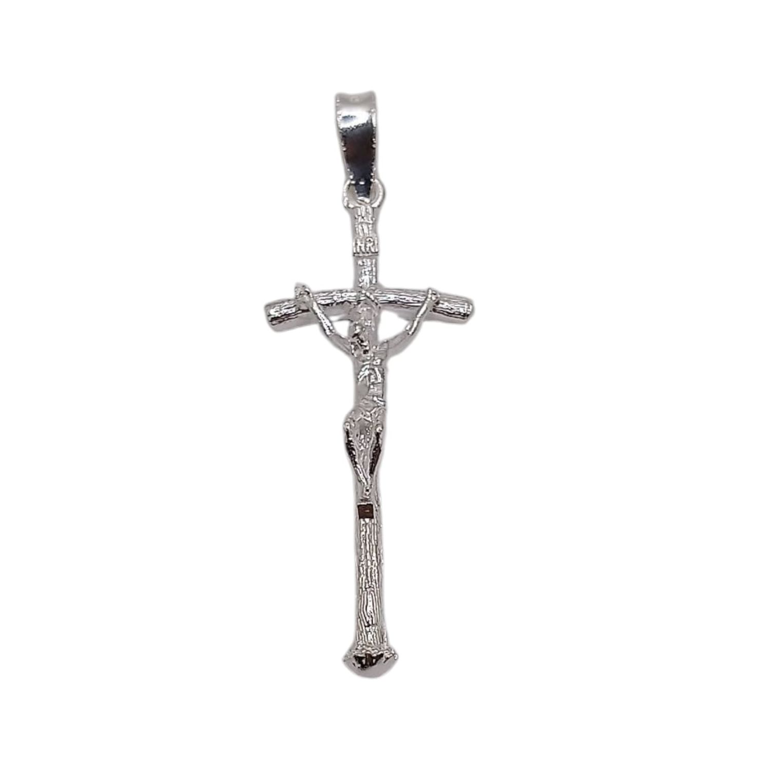 DIJE CRISTO PAPAL 4.5 CM LARGO TOTAL PLATA .925