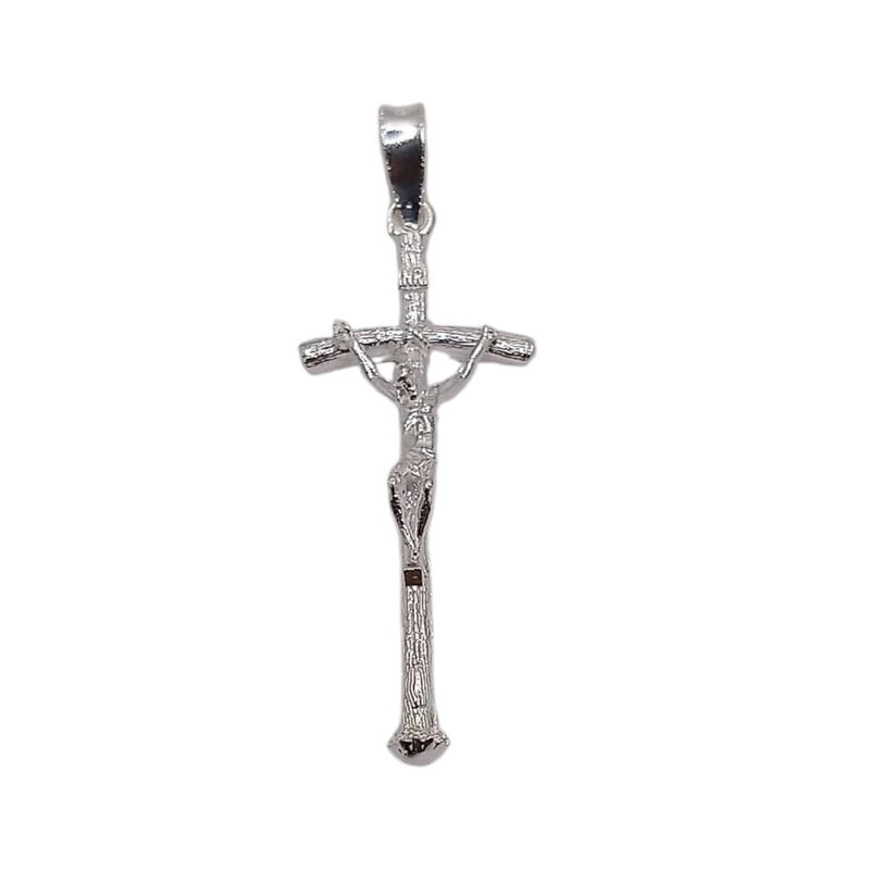 DIJE CRISTO PAPAL 4.5 CM LARGO TOTAL PLATA .925