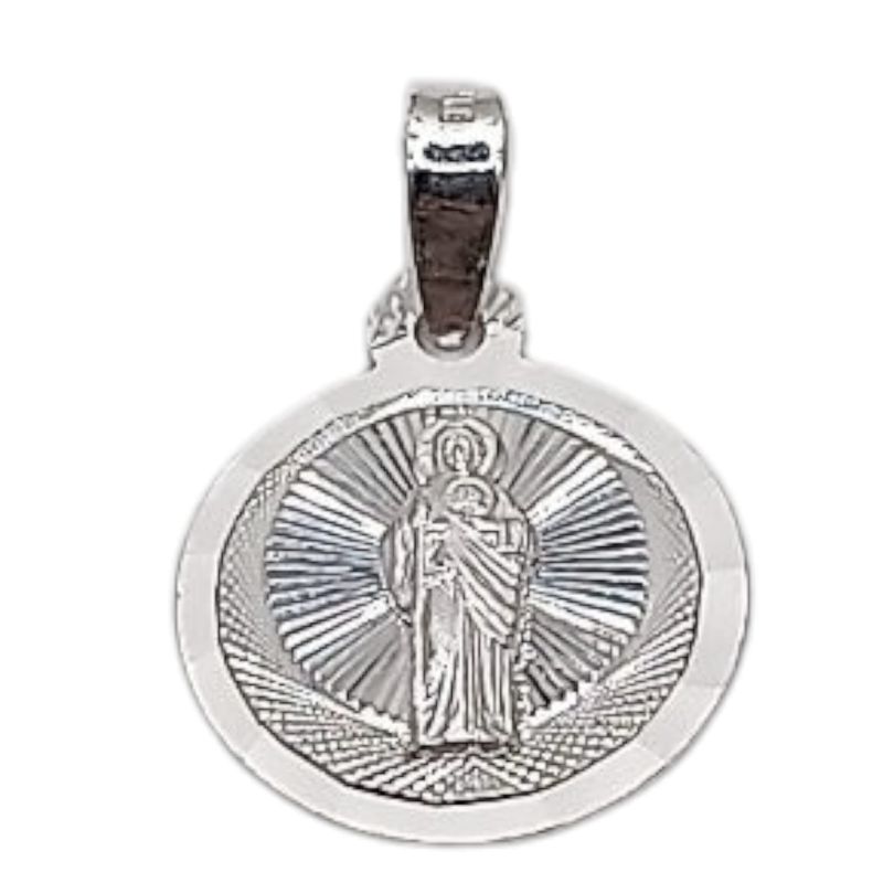 MEDALLA REDONDA SAN JUDAS T 2 CM PLATA .925