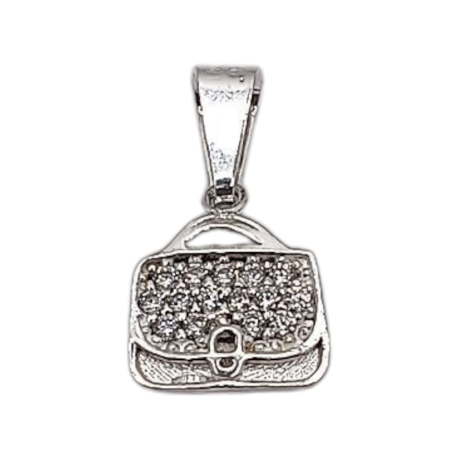 DIJE BOLSA MICROPAVE 2 CM CON ASA, PLATA .925