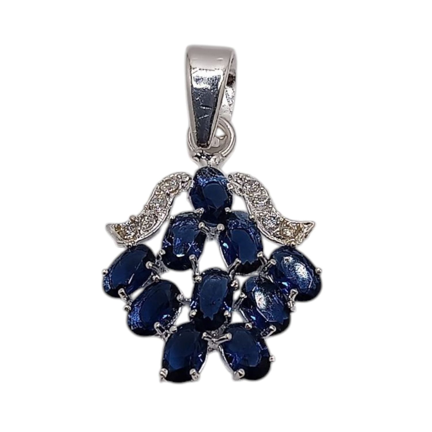 DIJE RACIMO 3.5 CM CON ASA  CON CZ  Y  OPCIONES DE COLOR  PLATA .925