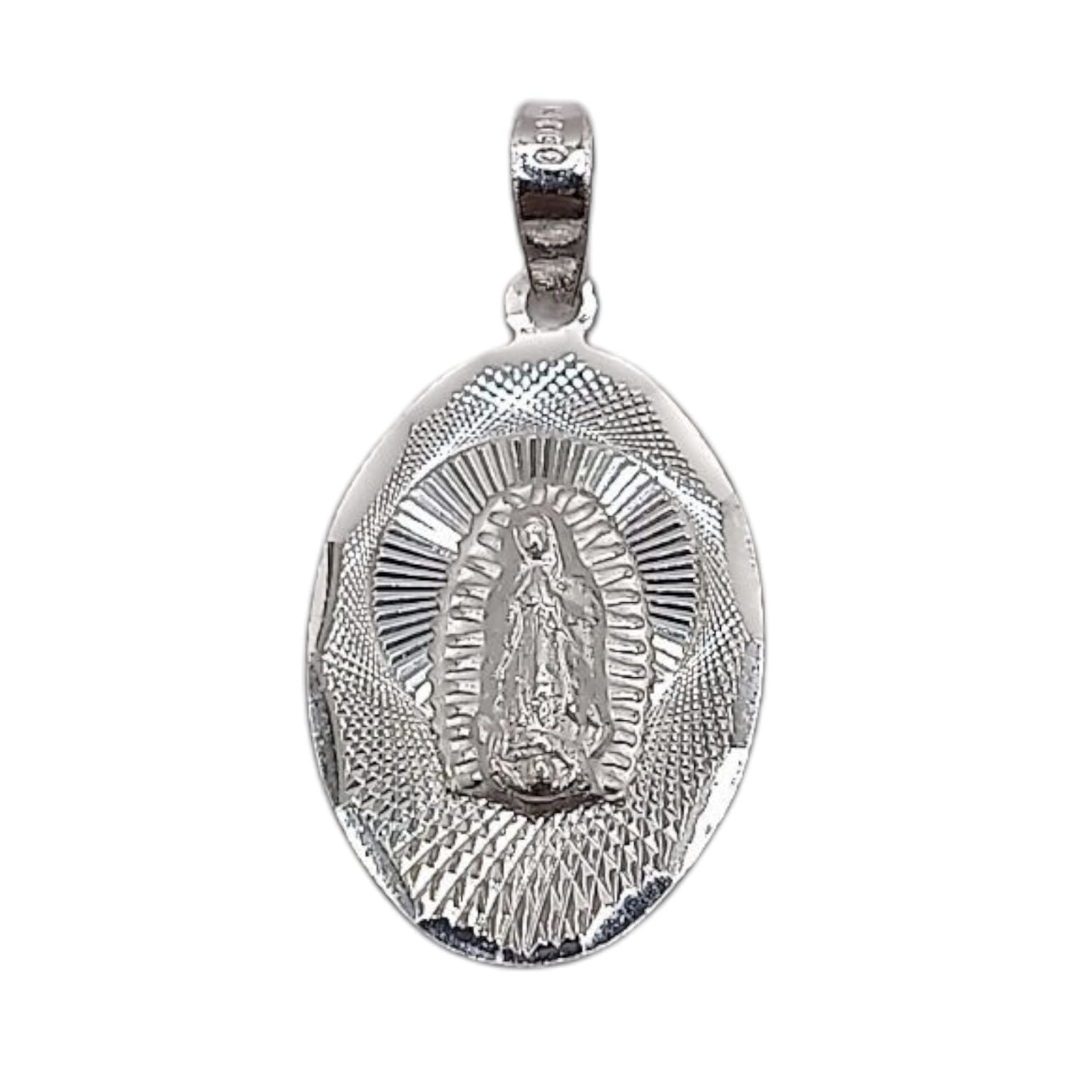 MEDALLA OVALADA DIAMANTADA V DE GPE2.5 CM PLATA .925