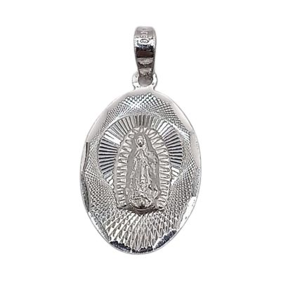 MEDALLA OVALADA DIAMANTADA V DE GPE2.5 CM PLATA .925