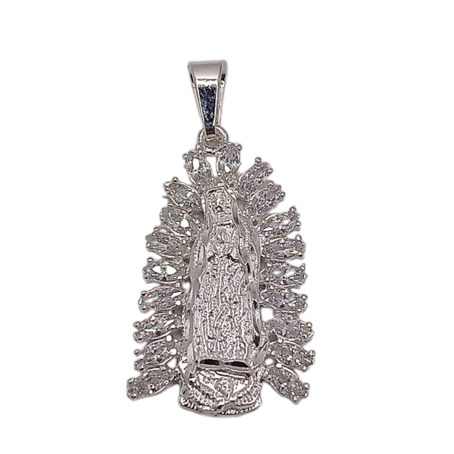 DIJE  VIRGEN  DE  GPE 3.5 CM  LARGO TOTAL  PLATA .925
